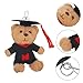 Unomor Graduation Bear Keychain Pendant Cute Stuffed Animal Bag Hanging Decoration Adorable Key Holder for Backpacks Graduation Present Toy for All Occasions