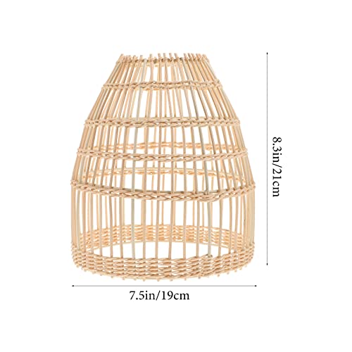 1Pc Woven Rattan Pendant Lampshade Chandelier Cover Ceiling Lampshade Pendant Lamp Shade Vintage Farmhouse Rattan Pendant Lighting Fixture Light Drum Shade For Home Restaurant Decoration #TOP1