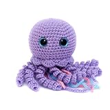 BlisteriArt Handmade Crochet Violet Jellyfish Stuffed Amigurumi Animal Toy