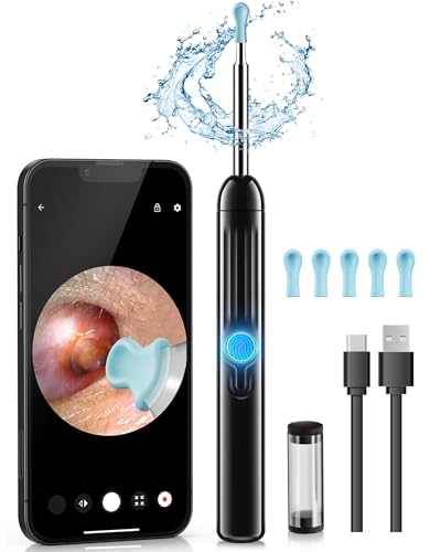 Image of Jegoat Ear Wax Removal, 1080P HD Scope and 6 LED Lights, Ear Cleaner with Camera, Ear Cleaning Kit - Earwax Remover Tool with 5 Spoon (Onyx)