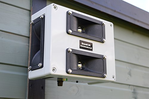 BCT Ahuyentador ultrasónico para pájaros  Impermeable para Interior y Exterior multifrecuencia, 4 Altavoces, Repelente ultrasónico de Perros, Hecho en el Reino Unido