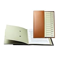 DELMON VARONE - Chemise à Dossier Personnalisable DIN A4 Cambridge Top Grain En Cuir (noir) - Registre à 12 Volets (12 Compartiments