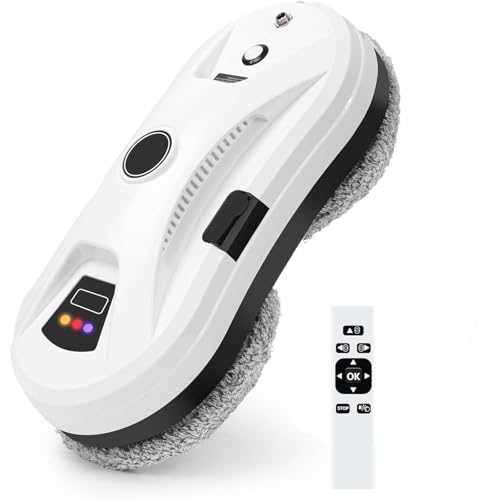 Aspiradora ultrasónica para ventanas, robot limpiador automático inteligente para vidrio, azulejos y techos de altura alta para interiores y exteriores