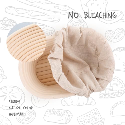 DOYOLLA Mini Oval Proofing Set (6.5inch, set of 5), Sourdough Proofing Baskets Bread Dough Rising Bowls w/Liners for Home Sourdough Bakers Baking by DOYOLLA - Image 4