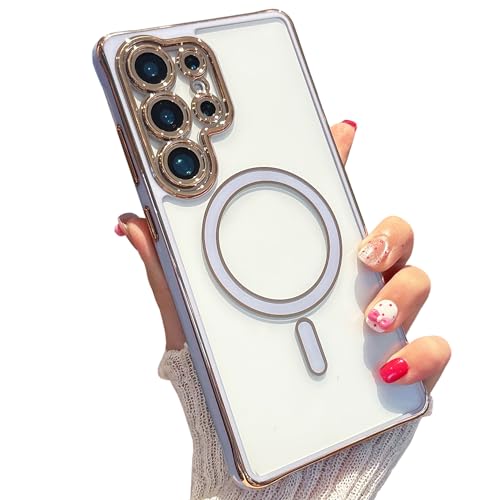 ZTOFERA Samsung Galaxy S25 Ultra 5G �p �N���A�P�[�X MagSafe�Ή� �}�O�l�b�g���� �T���X�� �M�����N�V�[s25 ultra �P�[�X �؍� ���� ������� �l�C �X�}�z�P�[�X �y�� ���� �A�N���� �n�[�h�o�b�N 