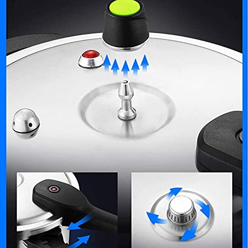 Stainless Steel High Pressure Cooker 100Kpa Large Capacity Fast High Pressure Cooking Pot Suitable for Gas Stoves Induction Cooker Silver-6L