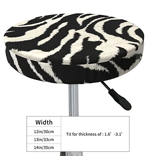 Zeraoke Round Bar Chair Cushion Cover 14 Inch, Zebra Animal 3 Layers Velvet Stool Slipcovers Bar Stool Protector With Elastic, Soft Washable Round Chair Cover For Wooden Metal Stools #TOP3