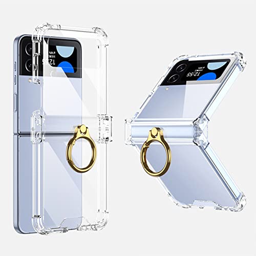 Coque Samsung Galaxy Z Flip 4 et 3 en silicone transparent avec anneau