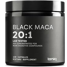 Toniiq Black Maca Root - Ultra High Potency 201 Extract - Single Origin, Wildcrafted & Highly Concentrated - Third-Party Lab Tested - 120 Capsules