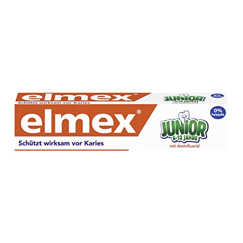 Dentifrice Elmex Junior au fluorure d'amines pack de 6 tubes de 75 ml