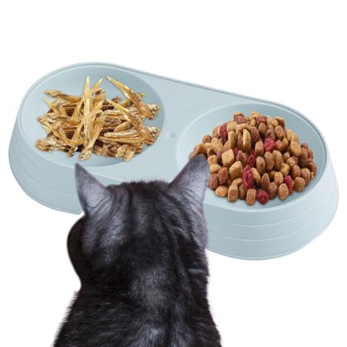Welpennäpfe | Macaron Elevated Cat Double Bowl | Welpenfutter- und Wassernäpfe-Set, Fressnäpfe zum Füttern von kleinen, mittelgroßen Hunden, Katzen, Welpen