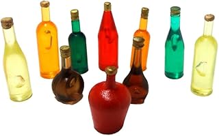 Melody Jane Dollhouse 10 Mixed Coloured Bottles B Kitchen Pub Shop Accessory