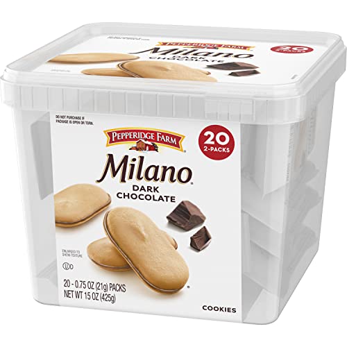 Pepperidge Farm Milano Cookies, Dark Chocolate, 20 Packs, 2 Cookies Per Pack #TOP7