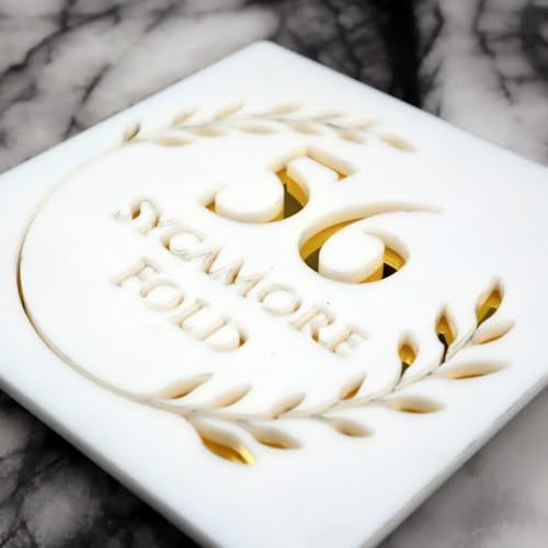Plaques d'adresse pour numéros de maison 3D design or blanc de luxe
