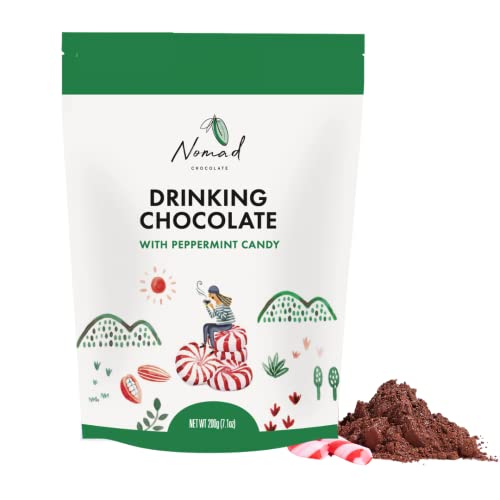 Nomad Chocolate - Hot Chocolate With Peppermint Candy, Plant-Based, Vegan, Gluten-Free, Gmo-Free, 7.1Oz #TOP12