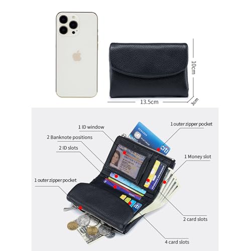 Unisex Pebble Leather Wallet, Short Genuine Leather Coin Card Holder, Small Wallets for Women (#02)4