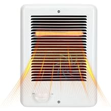 Upgraded CSC202TW In Wall Heater 2000 Watts, 6825 BTU, 240 Volts, Built-In Thermostat, Fast-Heating Complete Unit, Electric Wall Heater for Indoor Rooms & Bathrooms