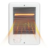 Upgraded CSC202TW In Wall Heater – 2000 Watts, 6825 BTU, 240 Volts, Built-In Thermostat, Fast-Heating Complete Unit, Electric Wall Heater for Indoor Rooms & Bathrooms
