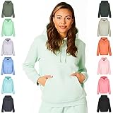 Light & Shade Damen Super Soft Touch Loungewear Kapuzen-Sweatshirt-Oberteil, Nebelhafte Jade, L
