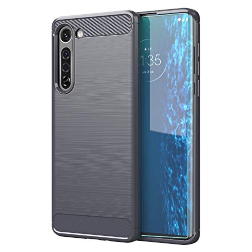 Moto Edge case,Motorola Edge case with HD Screen Protector,M MAIKEZI Soft TPU Slim Fashion Non-Slip Protective Phone Case Cover for Motorola Moto Edge(Gray Brushed TPU)
