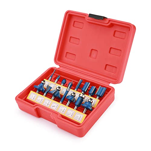 Renekton Tungsten Carbide Router Bits, 1/4In Shank, Woodworking Routing Drill Bits Kit With Plastic Storage Case, 15 Piece #TOP6