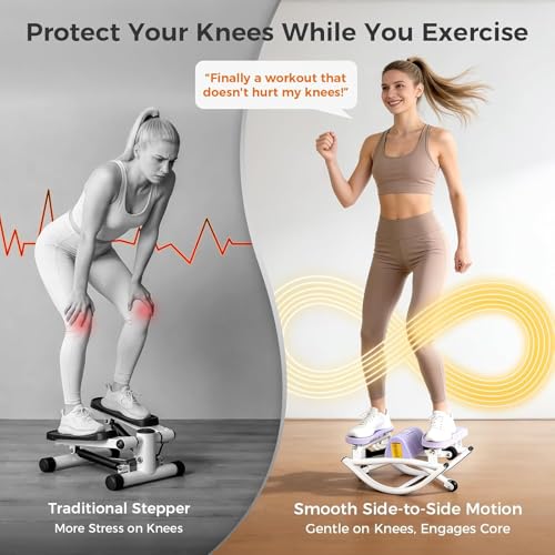 Rock Stepper Cardio Machine for Home Exercise Workouts, Rocking Fitness Stepper for Knees and Joints 330 LBS Portable Compact Leg Glutes Abs Core Exerciser Wih Digital Monitor,Black by MIAOLLUN - Image 4