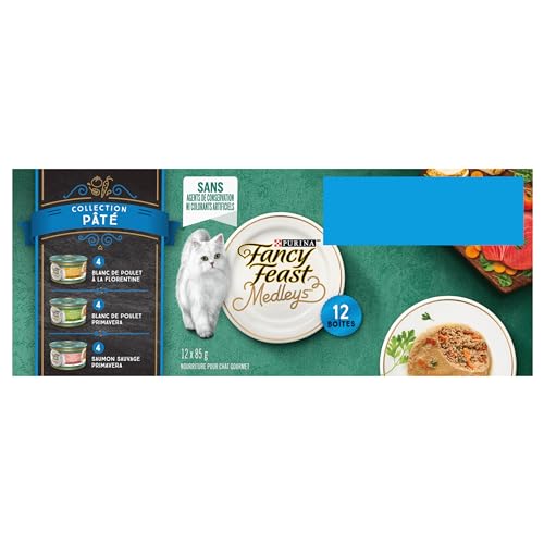 Fancy Feast Medleys Wet Cat Food, Pate Collection Variety Pack 3 Flavours - 85 g Can (12 Pack) - Image 3