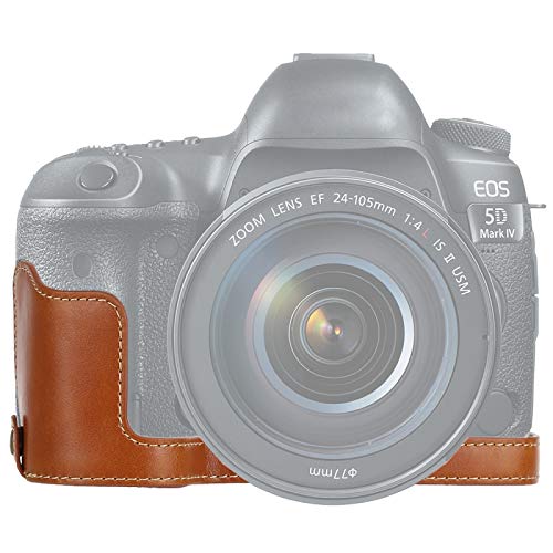 KMLPJP Canon EOS 5D Mark IV / 5D Mark III�p1/4�C���`�X���b�hPU���U�[�J�����n�[�t�P�[�X�x�[�X �p (Color : Brown)