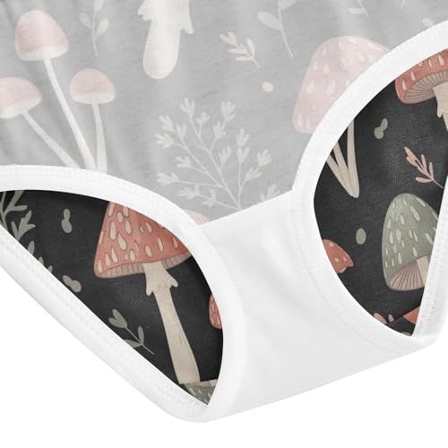 Whimsical Mushrooms Girl Underwear, Toddler Briefs, Girls Underwear Cotton, 2–8 Years4