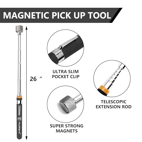 image for Mulwark 5 pcs Telescoping Magnetic Pickup Tool with Strong Pull Force: