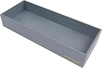 Vista 17 de Organizador de cajones de bambú, organizador de utensilios de cocina, bandeja de cubiertos, suministros de escritorio de oficina y accesorios, 15 x