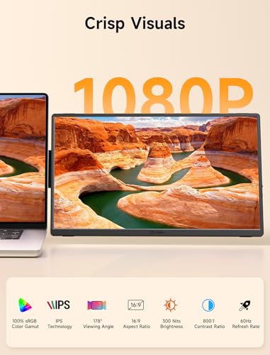 Image of JSAUX FlipGo Horizon Pro Laptop Screen Extender 15.6 Inch, Patented Snap-Lock Technology, 1080P FHD IPS Dual Screen Monitor, Triple Screen Laptop Monitor Extender Compatible with Windows /macOS /MacBook