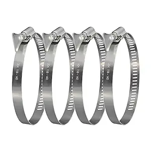 Suprom 4 Pack 5 inch Hose Clamp, Adjustable 4 1/2