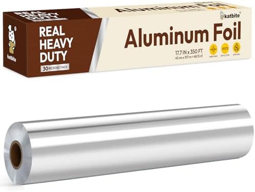 Katbite Aluminum Foil Roll, 18 In X 350 Ft (525 Sq Ft), Heavy Duty, 30 Microns, Food Wrap - Foto 13