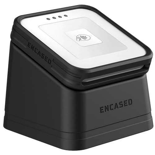 Encased Dock for Square Card Reader (2nd Gen.) with Removeable Protective Case - Magnetic Case and Display Stand Set with Non-Slip Base (Black)