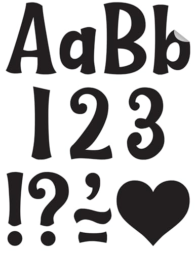 Teacher Created Resources Self-Adhesive Black 4" Wild Whimsy Letters Combo Pack (TCR9643)