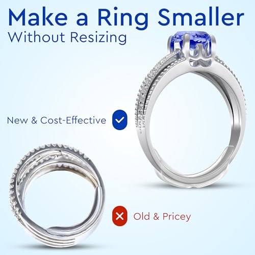 5 STARS UNITED Ring Sizer Adjuster for Loose Rings - 8 Pack Easy-Clip Guards, Fits Flat Bands Up to 8mm, Spacers & Tighteners, Reduces Size by 0.5-1, Invisible Design for Women & Men