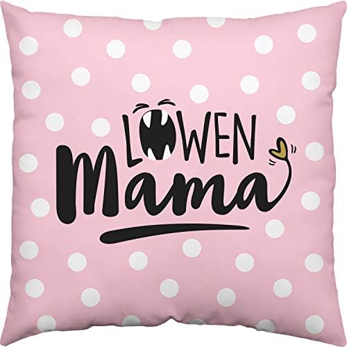 Happy Life 46302 bawełniana poduszka lwa mama, 40 cm x 40 cm, prezent dla mamy, różowa
