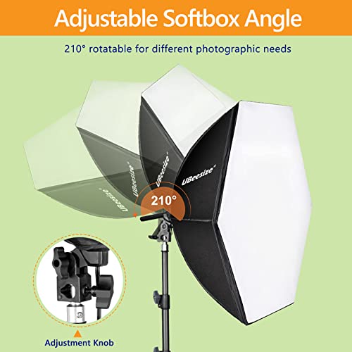 Image of UBeesize Softbox Photography Lighting Kit, Continuous Lighting Kit with 30 inch x 30 inch Reflector and 3 Color Temperature 85W 3000K-7500K Bulb, Photo Studio Lighting for Video Recording, Portrait Shooting