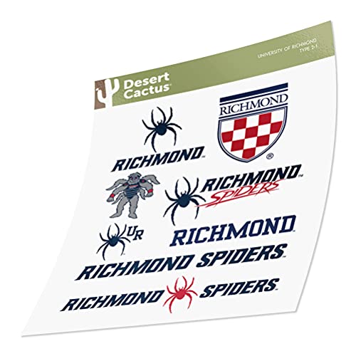 Desert Cactus University of Richmond Sticker Richmond Spiders Vinyl Decal Laptop Water Bottle Car Scrapbook Sheet (Type 2)
