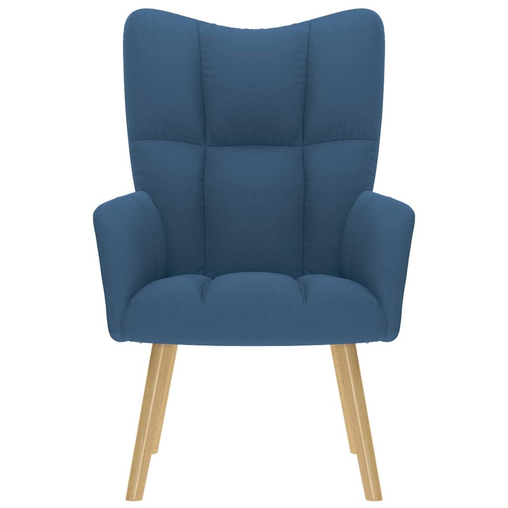 Poltrona relax imbottita con struttura in metallo e rivestimento in tessuto, comoda poltrona singola con braccioli, per soggiorno e salotto, dimensioni: 61,5 x 69 x 95,5 cm, colore: blu