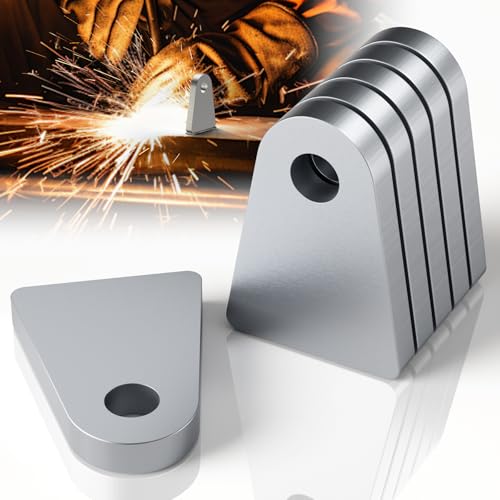 Image of 6Pcs Weld on Tabs with 1 /2 inch Holes,Steel Gussets Weld On,Universal Weld on Shock Mount,Weld on Lights Tabs,Weld on Tabs Axle Bracket,Flat Bottom Chassis Weld Tabs for Weld On- 1 /5 inch Thick