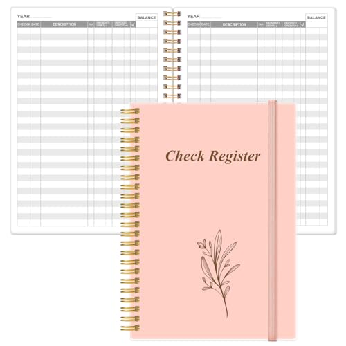 Check Register - A5 Checkbook Register for Personal Checkbook, Expense Ledger Book for Personal and Small Business, Pink