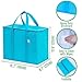 VENO 2 Pack Cooler Bag and Insulated Grocery Bags for Food Delivery, Collapsible Cooler, Reusable Shopping Bags for Groceries with Zipper, Foldable, Heavy-Duty, Stands Upright (Cyan, 2 Pack)