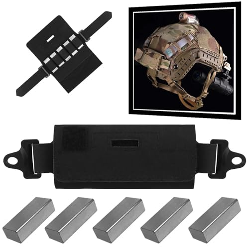 Tactical Helmet Counterbalance Weight Bag NVG Counterweight Pouch with Five Counter Blocks for Fast Airsoft Paintball Helmet(BK)