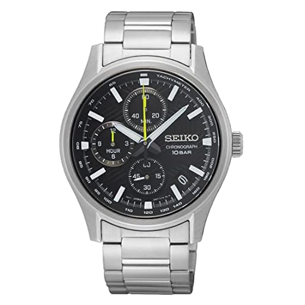 Seiko Analog kvartsklocka för män med rostfritt stål armband SSB419P1, silver, Armband