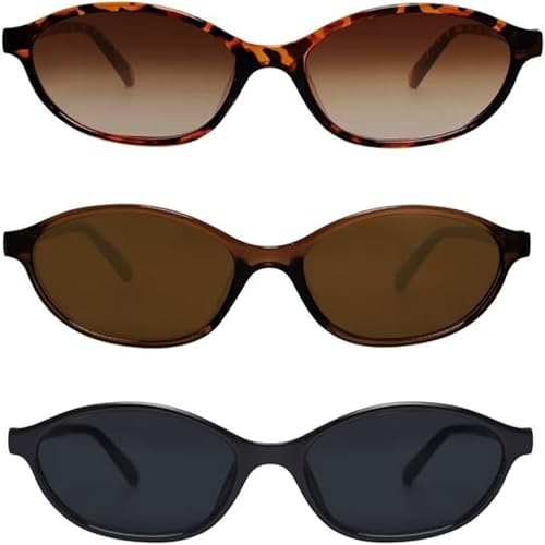 Retro Oval Cat Eye Sunglasses for Women 90s Trendy Small Lightweight Y2k Narrow Sunnies Cateye UV400 Sun Glasses 80572