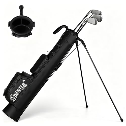 3-Way Sunday Golf Bags for Men, Lightweight Par 3 Golf Bag，for Driving Range, Par 3 and Executive Courses with Ball Holder and Pockets, Black