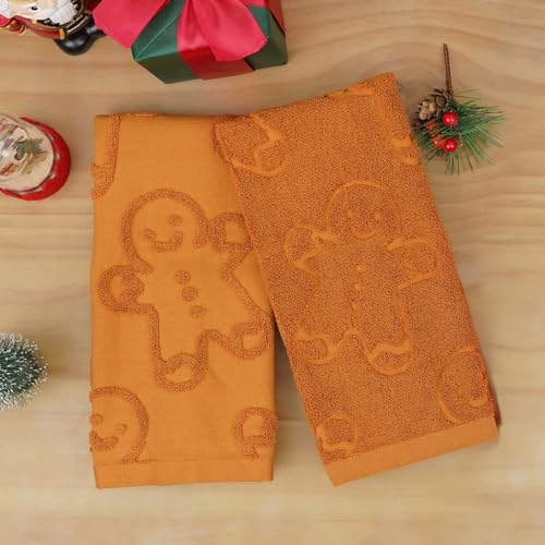 Ciazoxa Gingerbread Christmas Bathroom Decor Hand Towels 13x29 Inch 100% Cotton Dish Towels Drying Kitchen Towels Home Kitchen Decoration Set of 2 by Ciazoxa - Used condition - Image 3