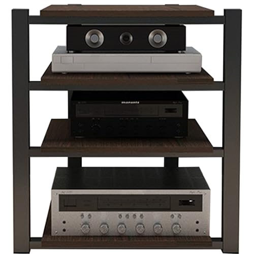 Metalowy Stojak Na Sprzęt Audio-Wideo, 3-Poziomowa Szafka Stereo Z Półkami Z Płyty Mdf, Meble Do Centrum Rozrywki Do Salonu, Salonu Gier I Studia Nagrań